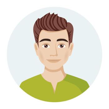 avatar of a man portrait of a young guy illustration of male character in modern color style vector